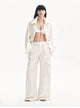 Tencel linen workwear style wide-leg casual pants"Rhythm in the Same Frequency"