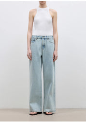 "Mint Flavor" High Waist Wide Leg Loose Washed Jeans Women