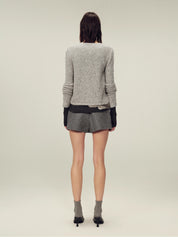 Original heavy paisley embroidery alpaca blend knitted cardigan for women "Spring Love Poem"