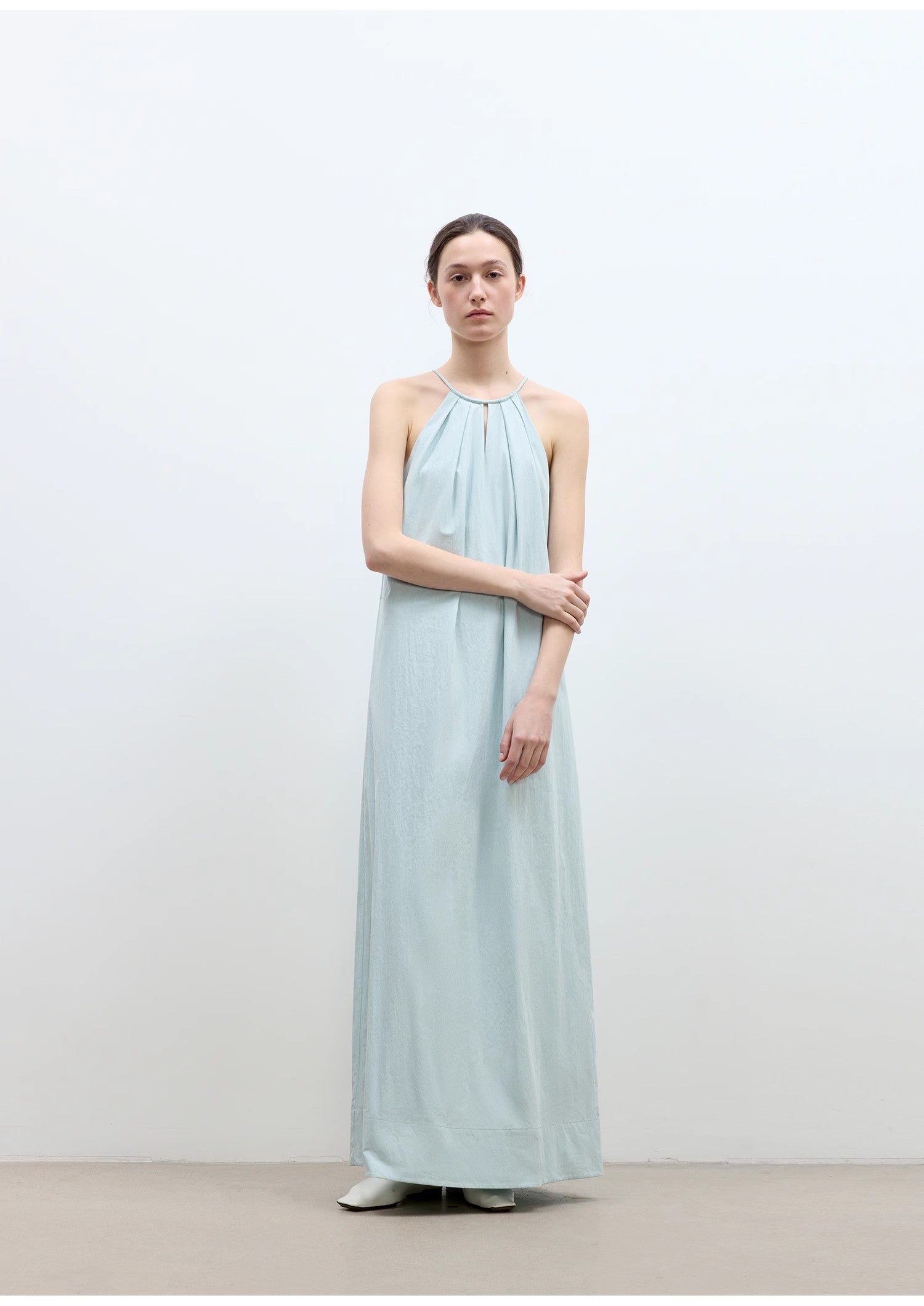 "Minimalist Rule" halter neck hollow design dress women's summer long dress