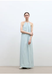 "Minimalist Rule" halter neck hollow design dress women's summer long dress