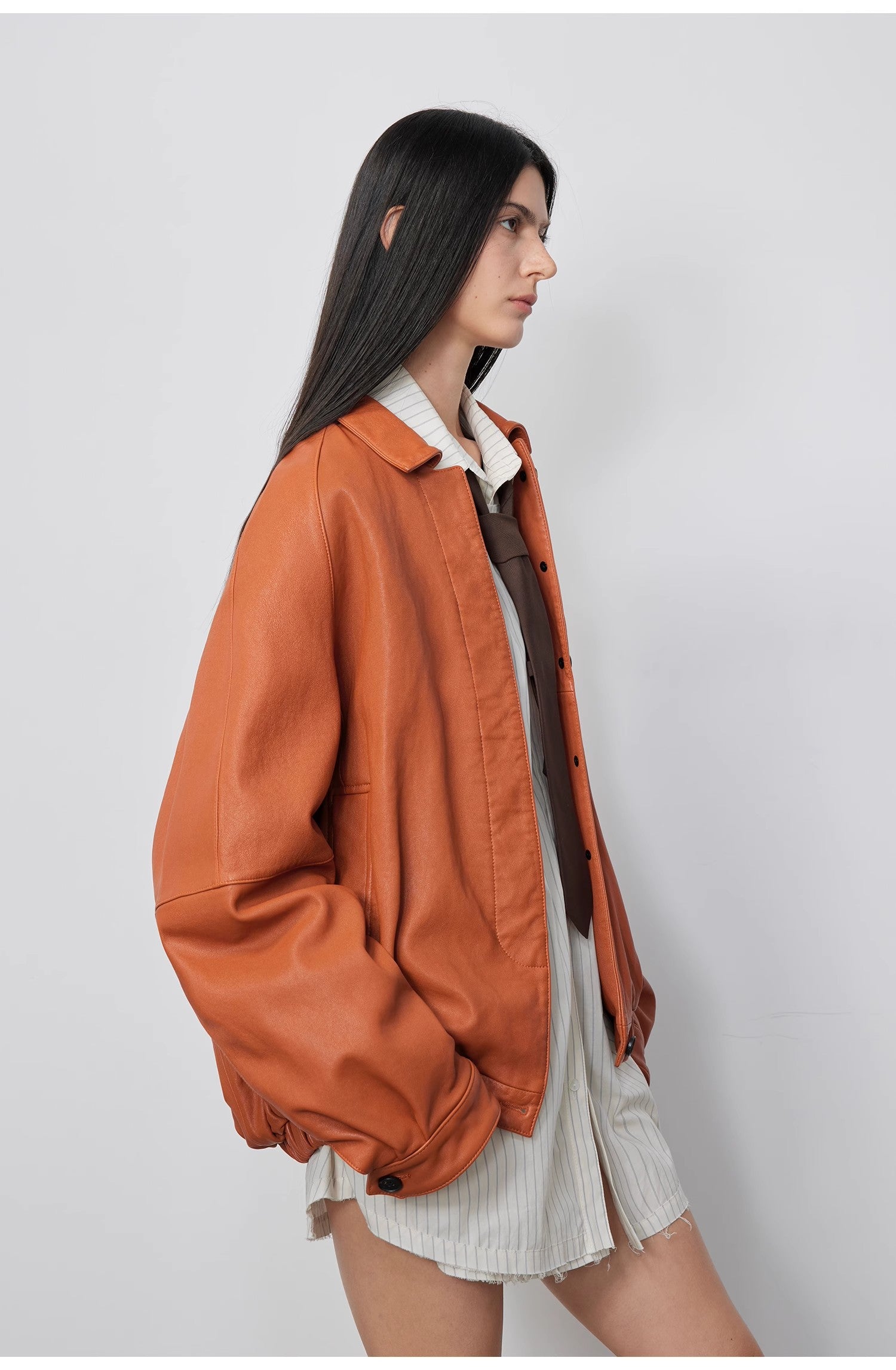 "Sydney Reincarnation" Heavy Wash Waxed Sheepskin Jacket Genuine Leather Outerwear