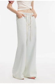 "Mint Whisper" luxury brand same version Turkish imported washed sports style wide-leg jeans spring and summer