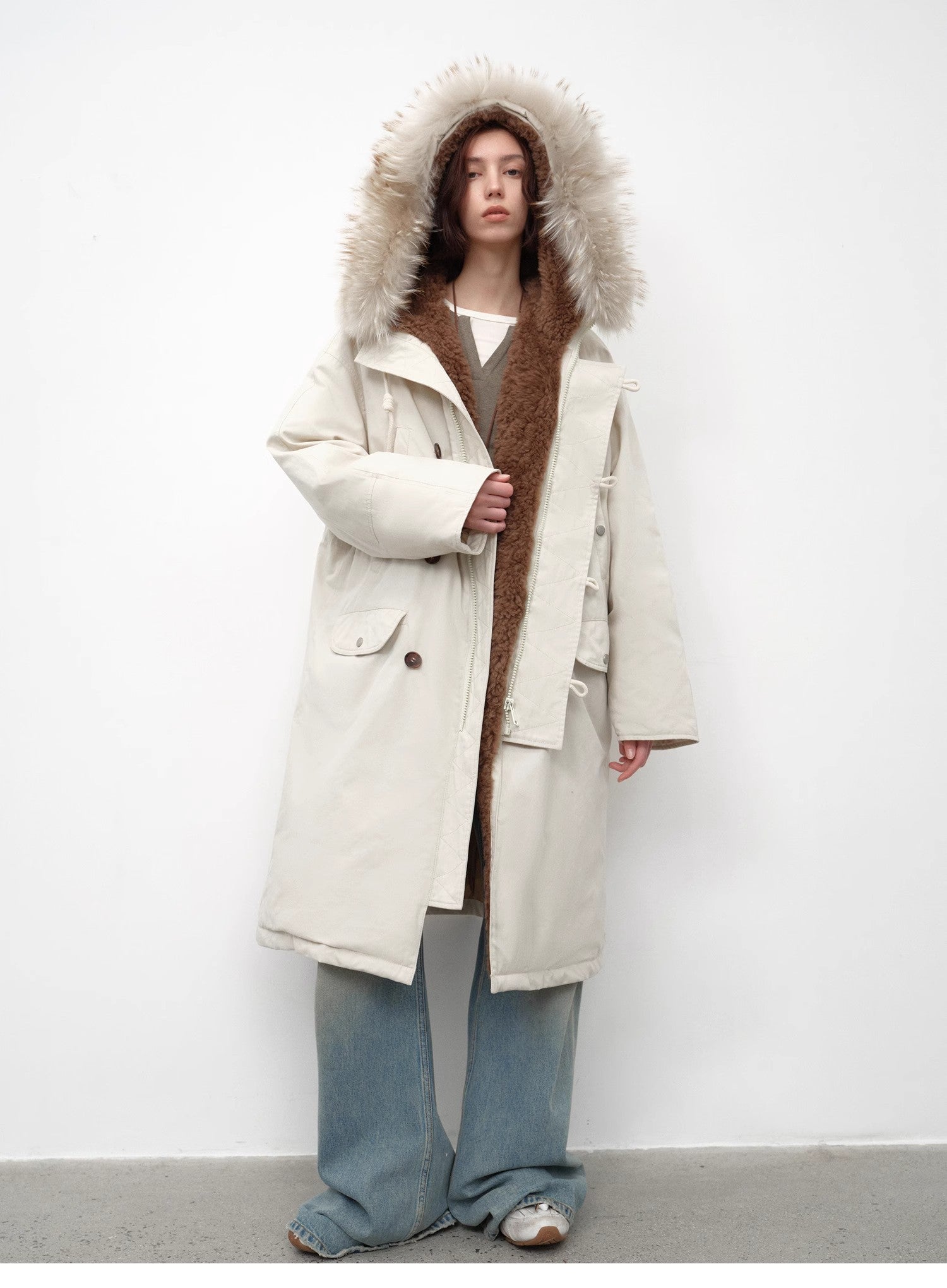 “Manchester City Old Stories II”shearling lining long raccoon fur collar 90 duck down parka