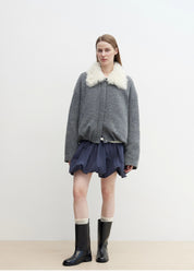 "Johnny" short parka in Tuscan fur collar with removable lining