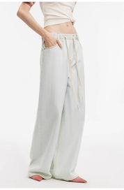 "Mint Whisper" luxury brand same version Turkish imported washed sports style wide-leg jeans spring and summer