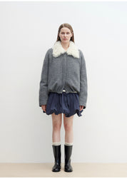 "Johnny" short parka in Tuscan fur collar with removable lining