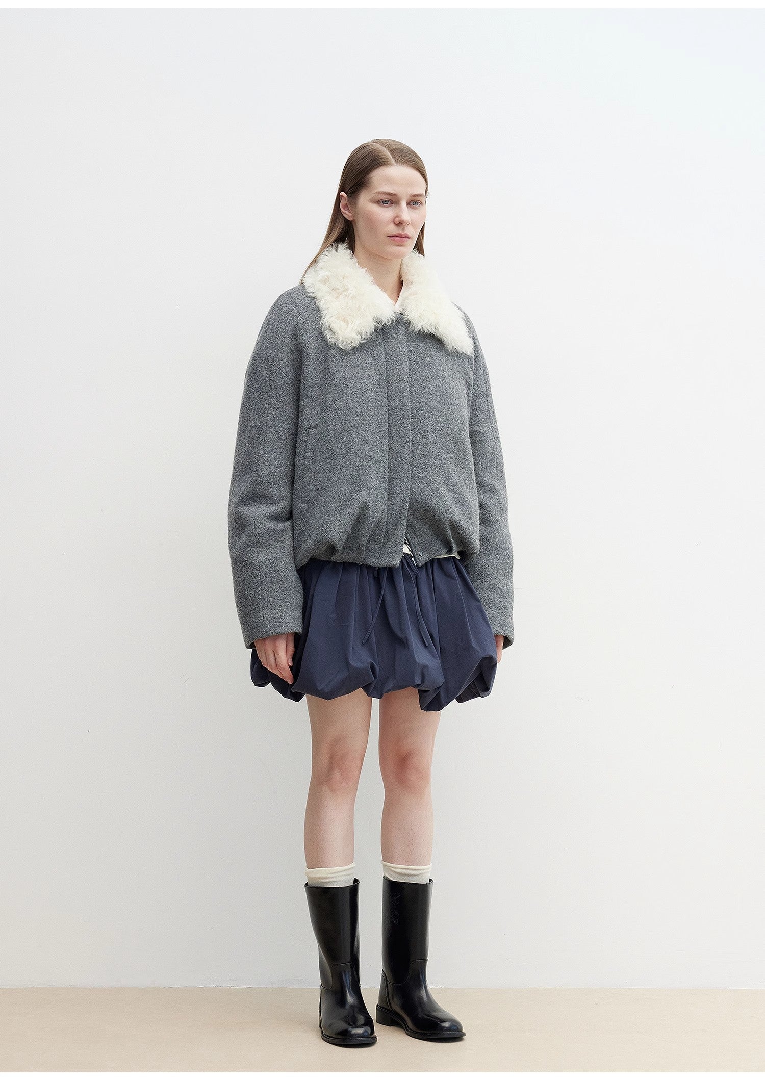 "Johnny" short parka in Tuscan fur collar with removable lining