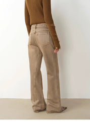 "Pure Flared" Japanese imported fabric Vintage retro washed loose flared jeans for women