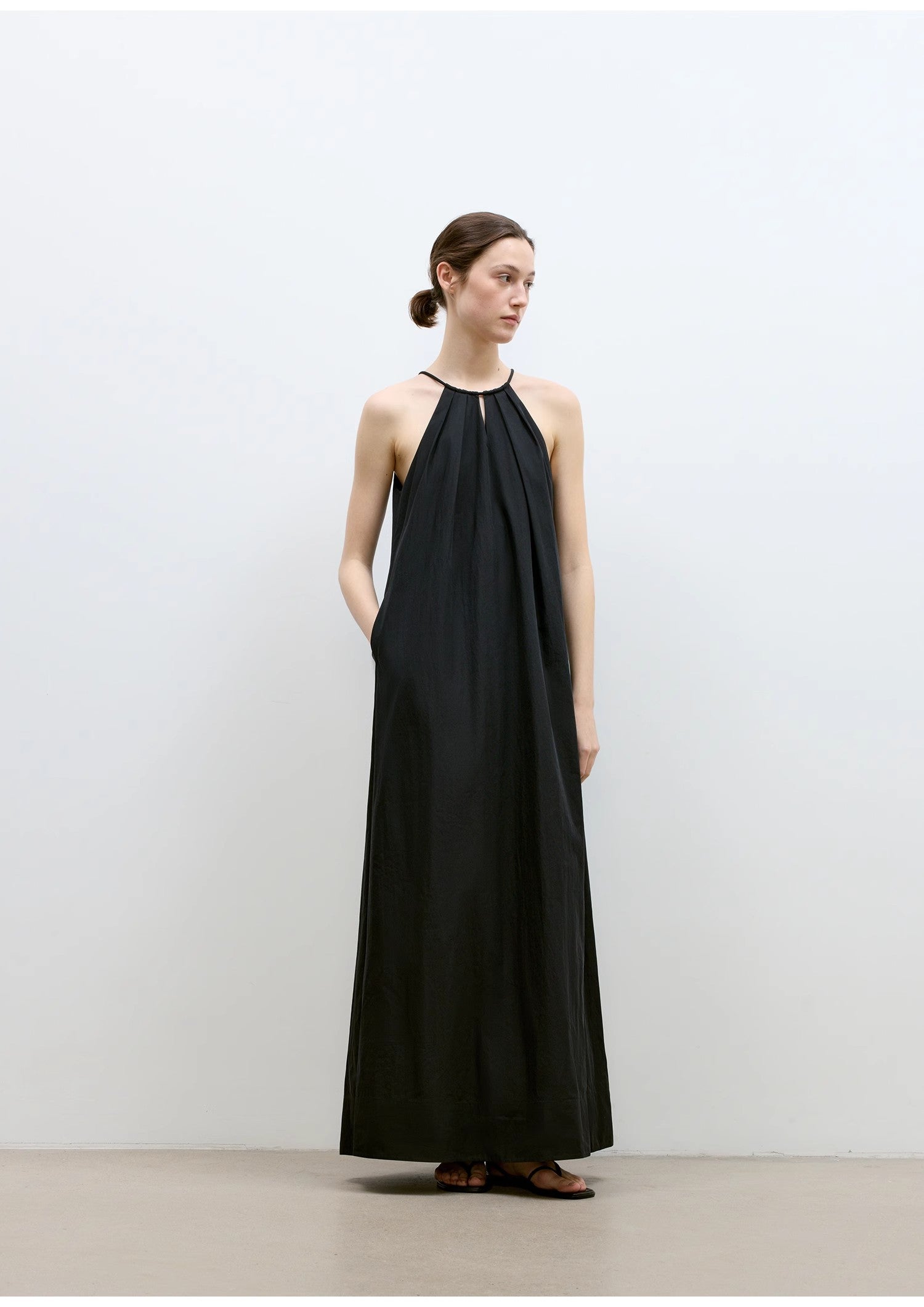 "Minimalist Rule" halter neck hollow design dress women's summer long dress