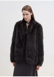 "Long Nocturne" imported fox fur retro short coat for women