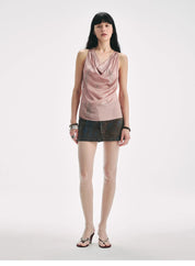 "Light and Elegant in Summer" Retro Plaid/Heavy-duty Meteor Hot Diamond Waist Vest Summer