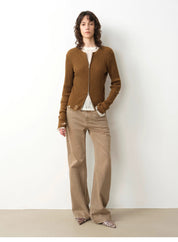"Pure Flared" Japanese imported fabric Vintage retro washed loose flared jeans for women