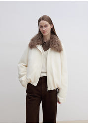 "Johnny" short parka in Tuscan fur collar with removable lining