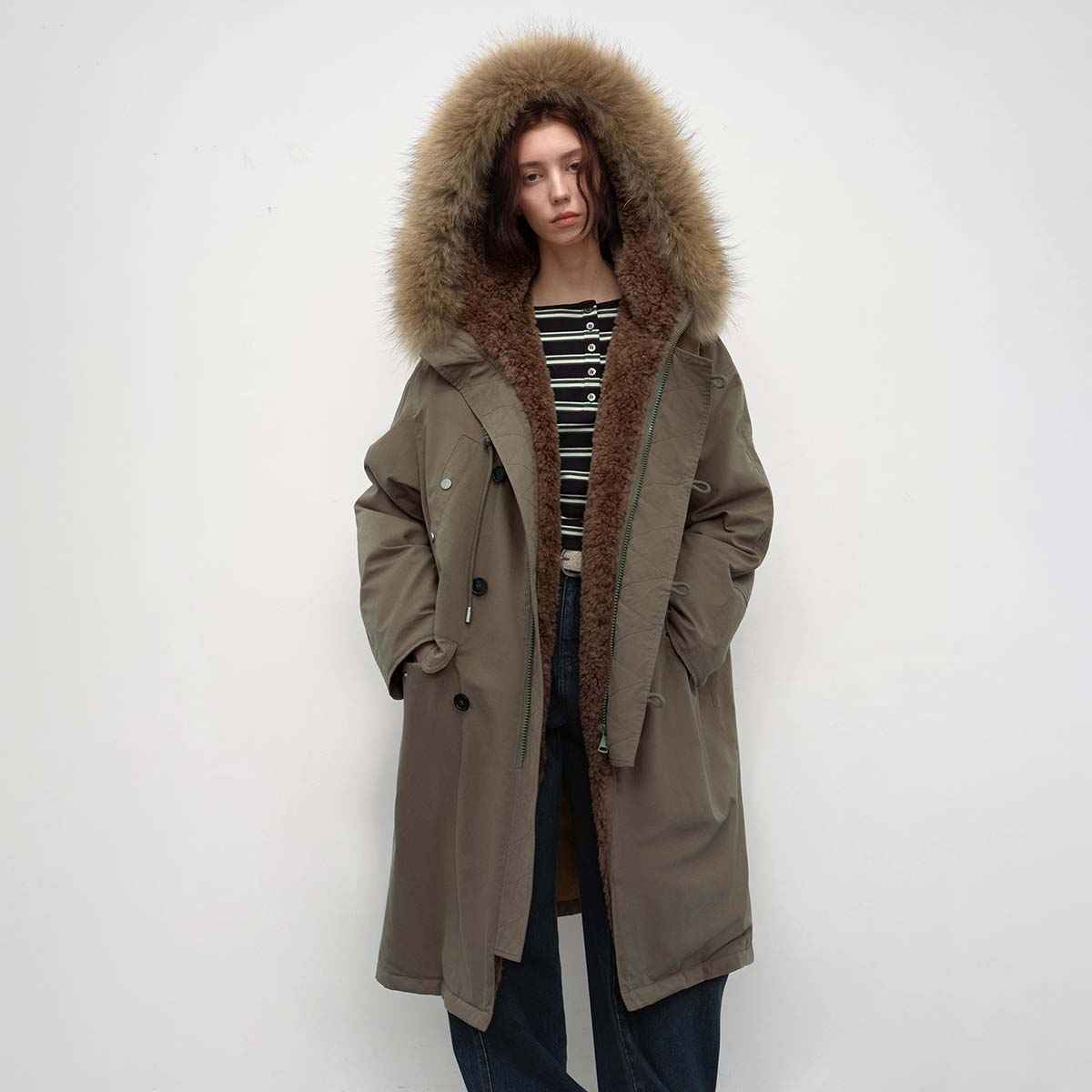 Hooded Down Parka Raccoon Fur Collar | Dual Liner System