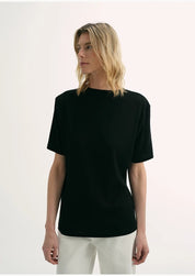 "Soft Cloud" 15.5mm cashmere loose and comfortable round neck versatile short-sleeved T-shirt for women