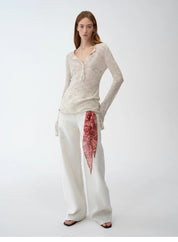 "Weiss Love Letter" Old Money Style Linen Cut Scimitar Pants