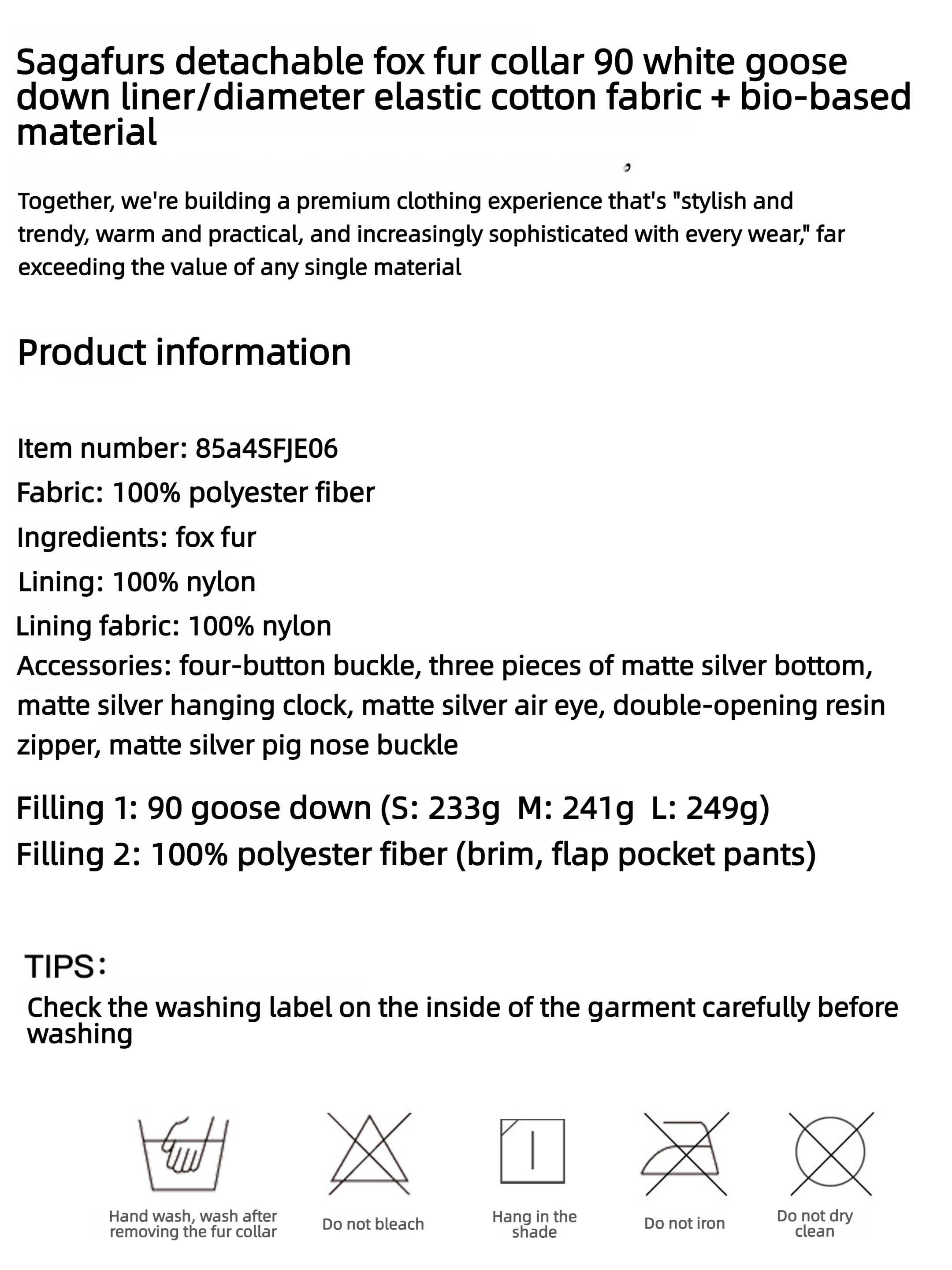 Firelady Fur Women's Down Parka with Detachable Fox Fur Collar & 90% Goose Down "Blue Winter Style"