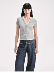 Multi-collar Slim Fit Tencel Wool Short/Long Sleeve Knitted Bottoming T-Shirt"Pure Fashion"