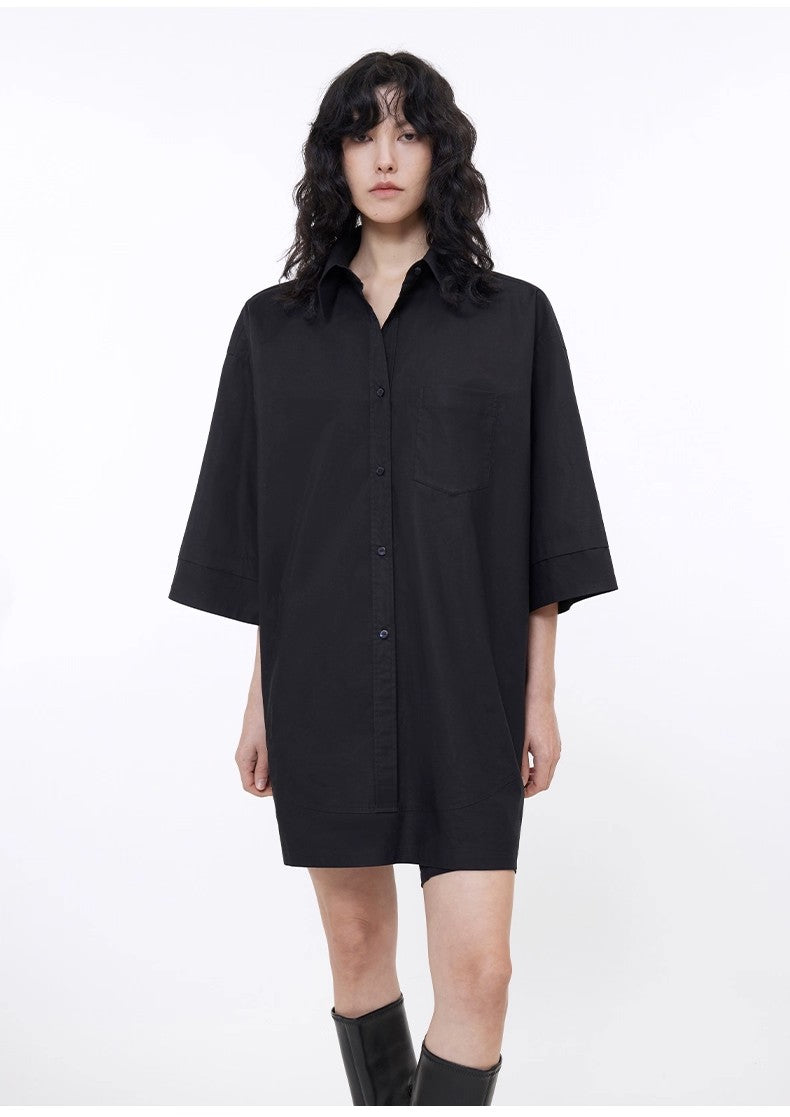 Workplace Siren Style College Style Silhouette Splicing Fashion Design Pullover Shirt