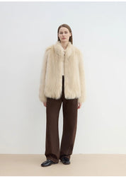 "Long Nocturne" imported fox fur retro short coat for women