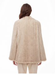 "Texture Mink" Lightweight and Warm, Handcrafted Double-sided Knitted Loose Mink Fur Coat for Women