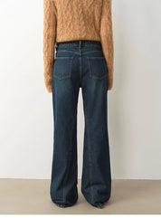 "Pure Flared" Japanese imported fabric Vintage retro washed loose flared jeans for women
