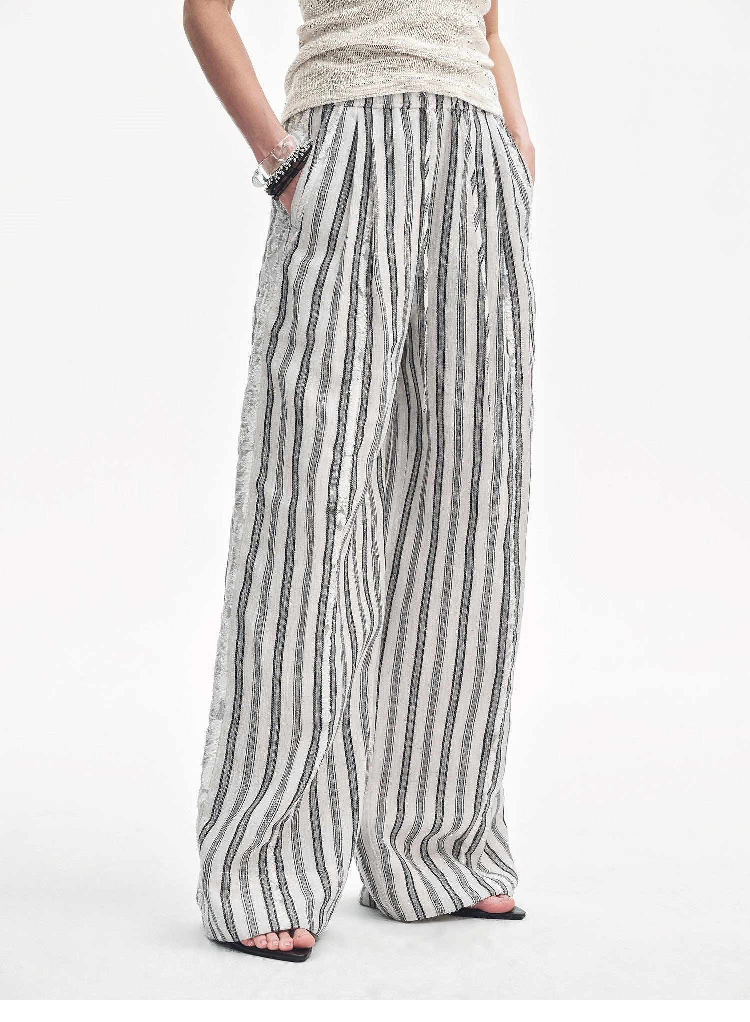【SCENERITY】Kuan Linen Striped Pants Striped Linen Pants – Kay Marie Boutique