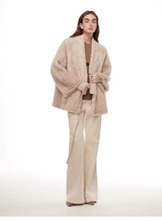 "Texture Mink" Lightweight and Warm, Handcrafted Double-sided Knitted Loose Mink Fur Coat for Women