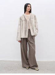 "City Stroll" casual and relaxed wool-blend double-pleated straight draped wide-leg casual trousers for autumn