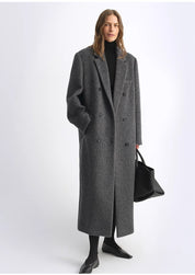 "Opium Nights"Women's Double-Breasted Blazer Coat with Straight Shoulders