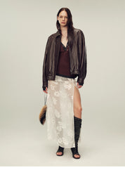 Suede top-grain sheepskin lapel genuine leather jacket