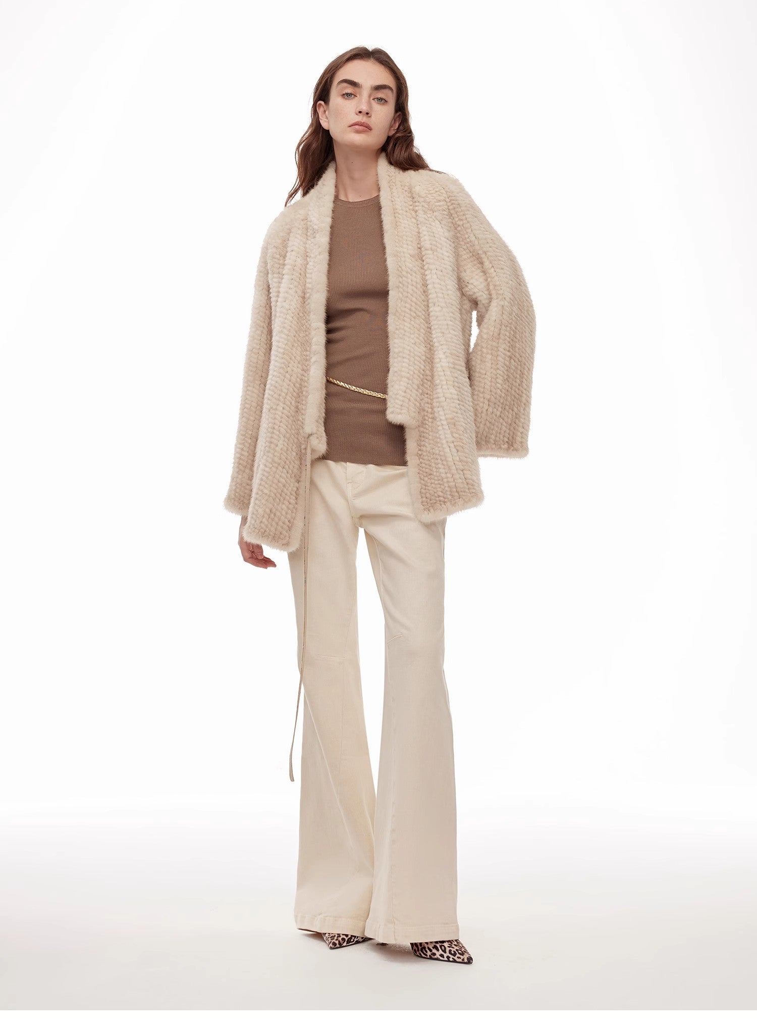 "Texture Mink" Lightweight and Warm, Handcrafted Double-sided Knitted Loose Mink Fur Coat for Women