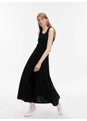 "Casual Commuting" light luxury mercerized cotton special-shaped collar waist irregular lazy long dress