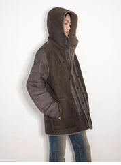 "Winter Institute" windproof and warm drop shoulder large version long hooded detachable liner parka