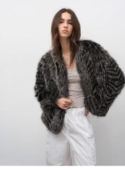 "Polar Night Star" imported sagafurs fox fur coat whole fox fur coat