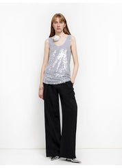 "Relaxed Old Money" Acetate Linen Old Money-Inspired Draped Mid-Waist Single-Pleat Straight-Leg Wide-Leg Casual Pants