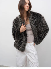 "Polar Night Star" imported sagafurs fox fur coat whole fox fur coat