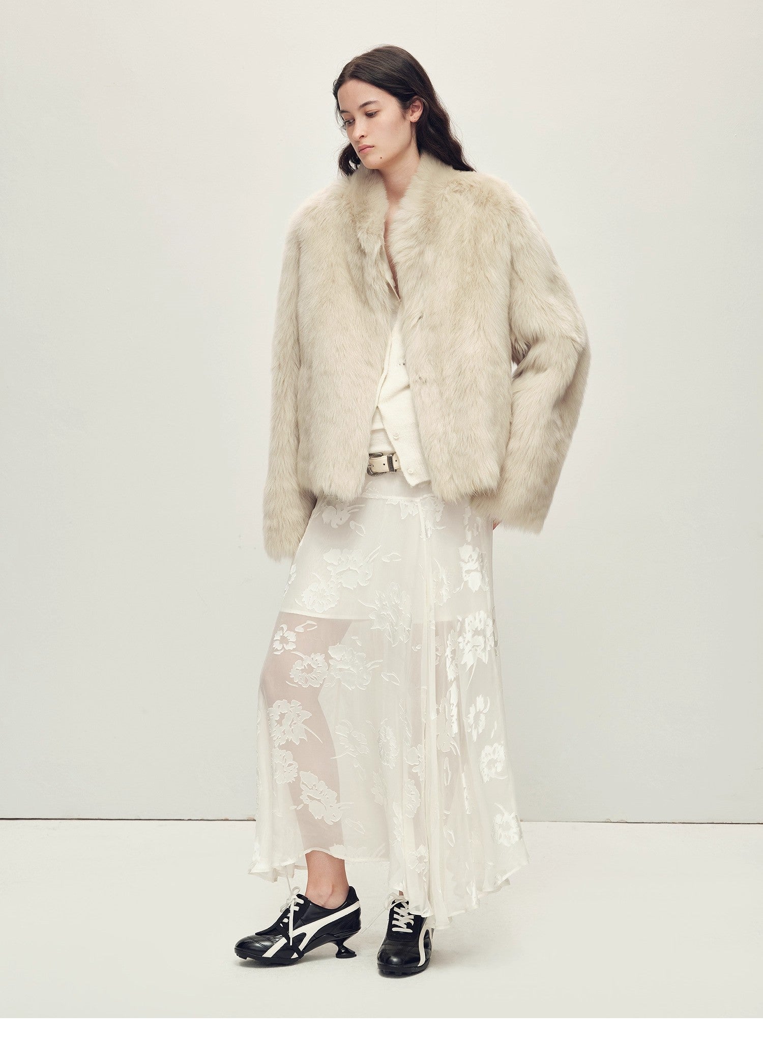 Fireladyfur Women's Casual Drop Shoulder Stand Collar Sheepskin Coat"Practical Wearism"