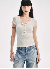 Multi-collar Slim Fit Tencel Wool Short/Long Sleeve Knitted Bottoming T-Shirt"Pure Fashion"