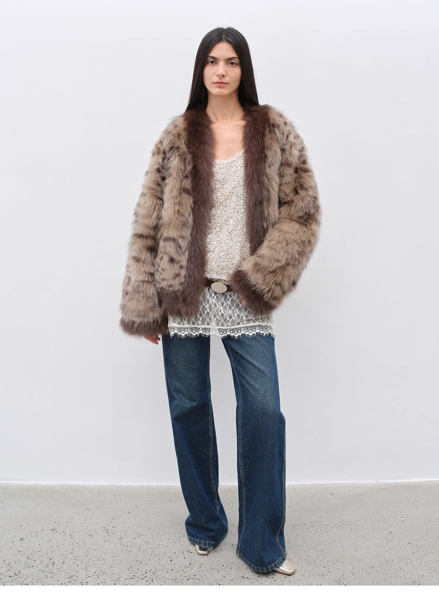 "Pure Flared" Japanese imported fabric Vintage retro washed loose flared jeans for women