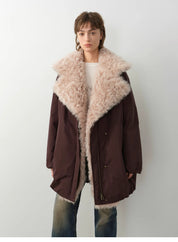 "Modern introduction" detachable toka fur collar fur coat silhouette 90 goose down parka winter