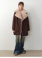 "Modern introduction" detachable toka fur collar fur coat silhouette 90 goose down parka winter