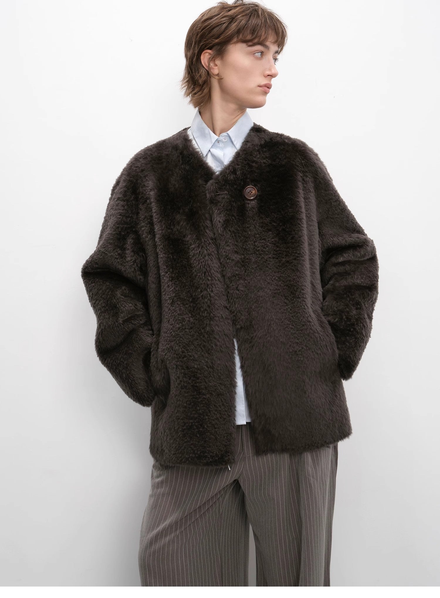 "Urban Home" Imported Merino Wool Fur Sheepskin Jacket for Women