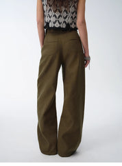 "Weiss Love Letter" Old Money Style Linen Cut Scimitar Pants