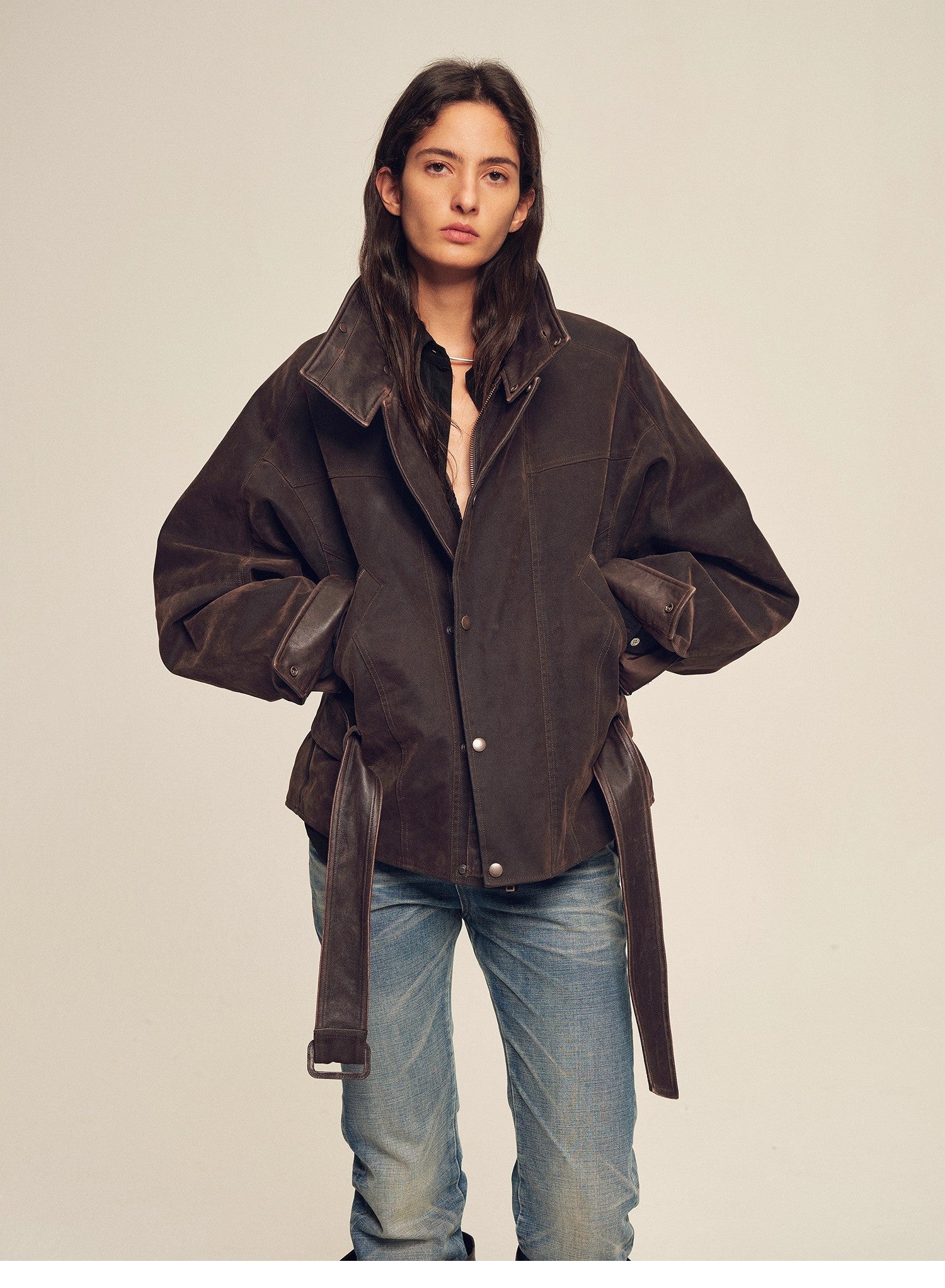 Firelady Fur Women's Goose Down Parka Coat with Detachable Toscana Shearling Fur Collar“Modern Traveler”