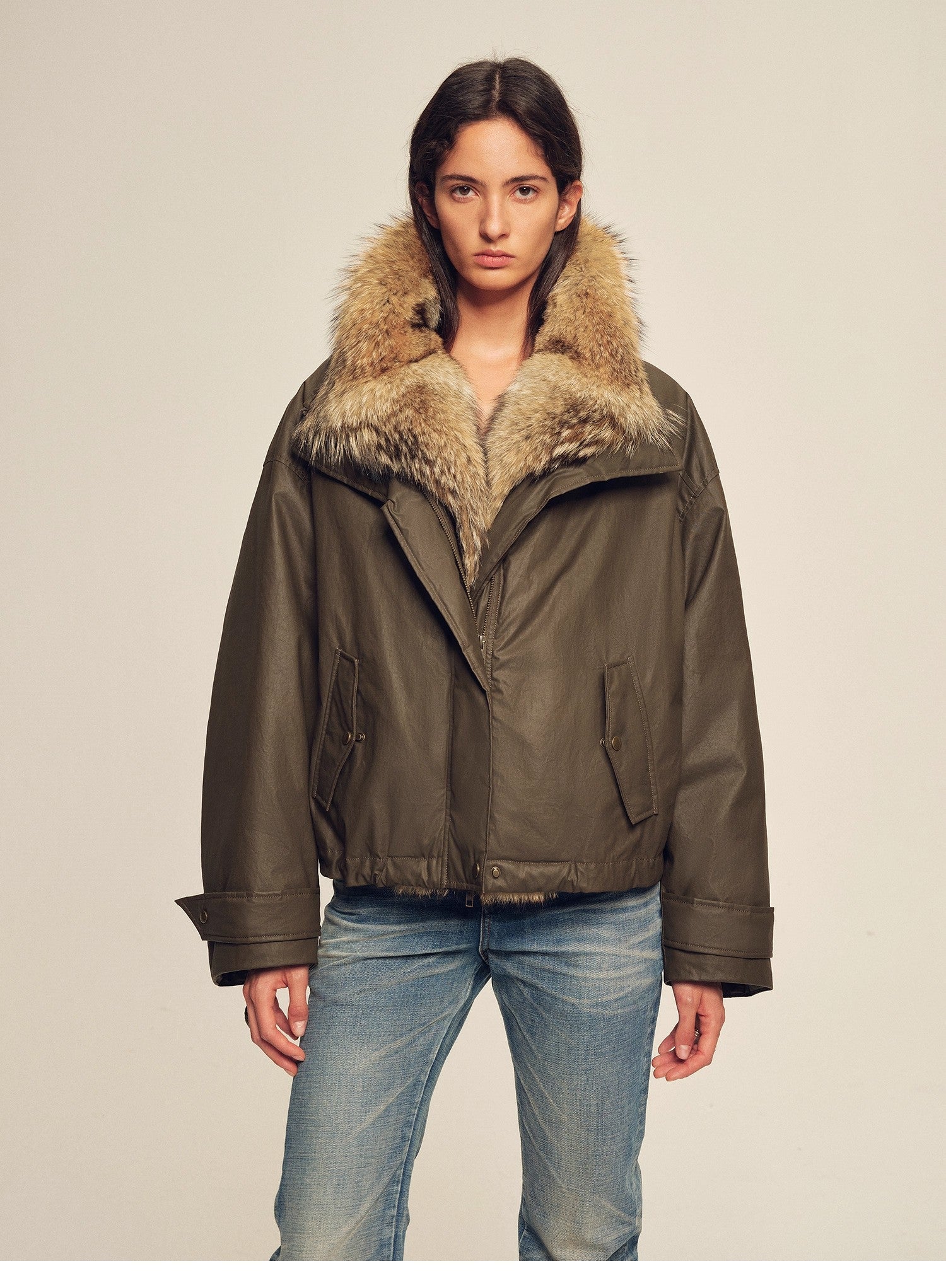 Firelady Fur Women's down fur parka Coyote and Raccoon Fur Collar-“The long night is coming”