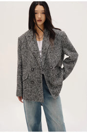 "Long Night Meteor" Limited Edition Italian Imported Yarn Fashionable Chanel Style Tweed Suit Jacket