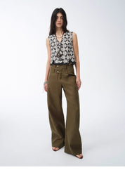 "Weiss Love Letter" Old Money Style Linen Cut Scimitar Pants