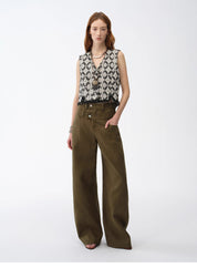 "Weiss Love Letter" Old Money Style Linen Cut Scimitar Pants